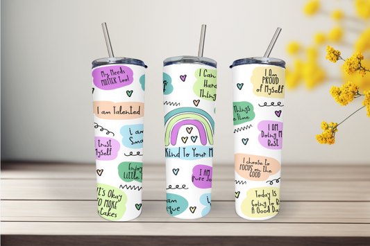 Be Kind To Your Mind 20 Ounce Stainless Steel Tumbler, Great Gift for anyone! Great birthday gift