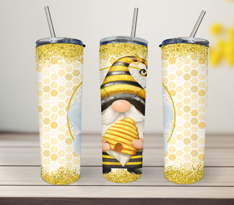Bee Gnome 20 Ounce Stainless Steel Tumbler, Great Gift for anyone! Great birthday gift