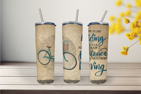 Cycling 20 Ounce Stainless Steel Tumbler, Great Gift for anyone! Great birthday gift