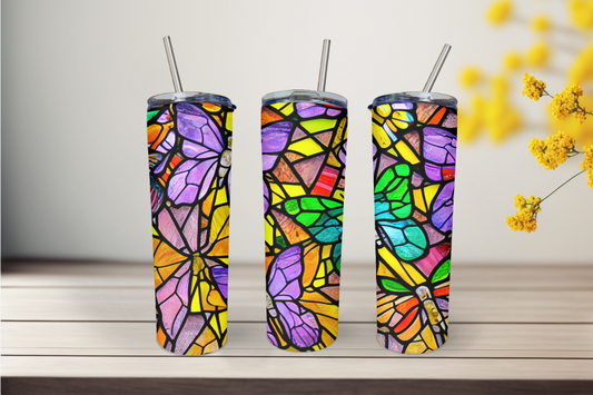 Butterfly 4 20 Ounce Stainless Steel Tumbler, Great Gift for anyone! Great birthday gift