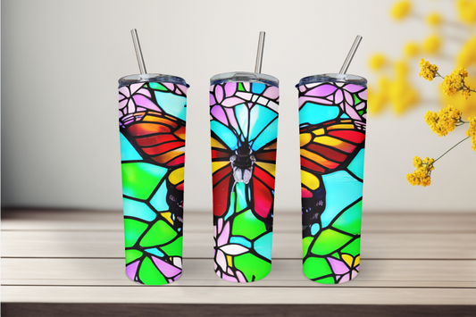 Butterfly 5 20 Ounce Stainless Steel Tumbler, Great Gift for anyone! Great birthday gift