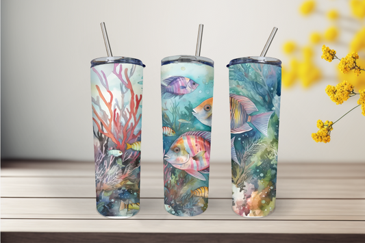 Fish 2 20 Ounce Stainless Steel Tumbler, Great Gift for anyone! Great birthday gift