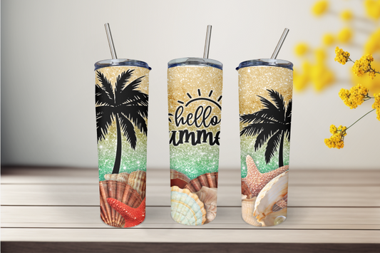 Hello Summer 20 Ounce Stainless Steel Tumbler, Great Gift for anyone! Great birthday gift