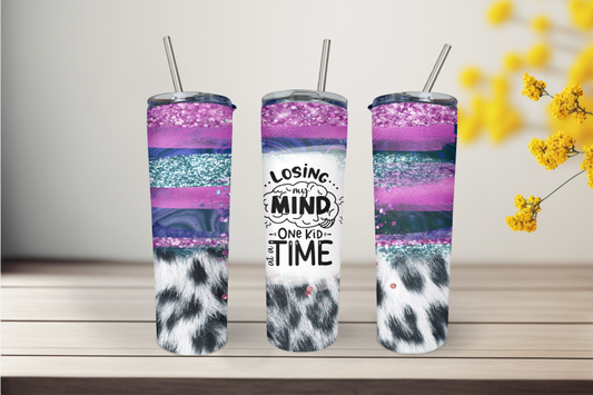 Losing My Mind One Kid at a Time 20 Ounce Stainless Steel Tumbler, Great Gift for anyone! Great birthday gift