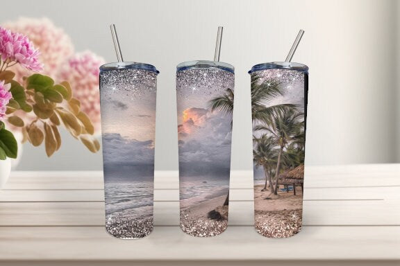 Beach  20 Ounce Stainless Steel Tumbler, Great Gift for anyone!,  Great birthday gift,  Great Beach Gift!