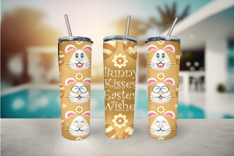 Bunny Kisses Easter Wishes 20 Ounce Stainless Steel Tumbler, Great Gift for anyone!,  Great birthday gift, Easter Gift